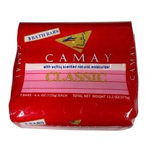 Camay Classic Pink Soap Softly Scented Beauty Bar 3 Pack Bath Bars 4.4oz Vintage